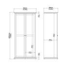 Primrose Bedroom Package - Bedside 2 Drawers + Chest of 4 Drawers + Wardrobe with 2 Doors White