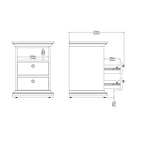 Primrose Bedside 2 Drawers in White