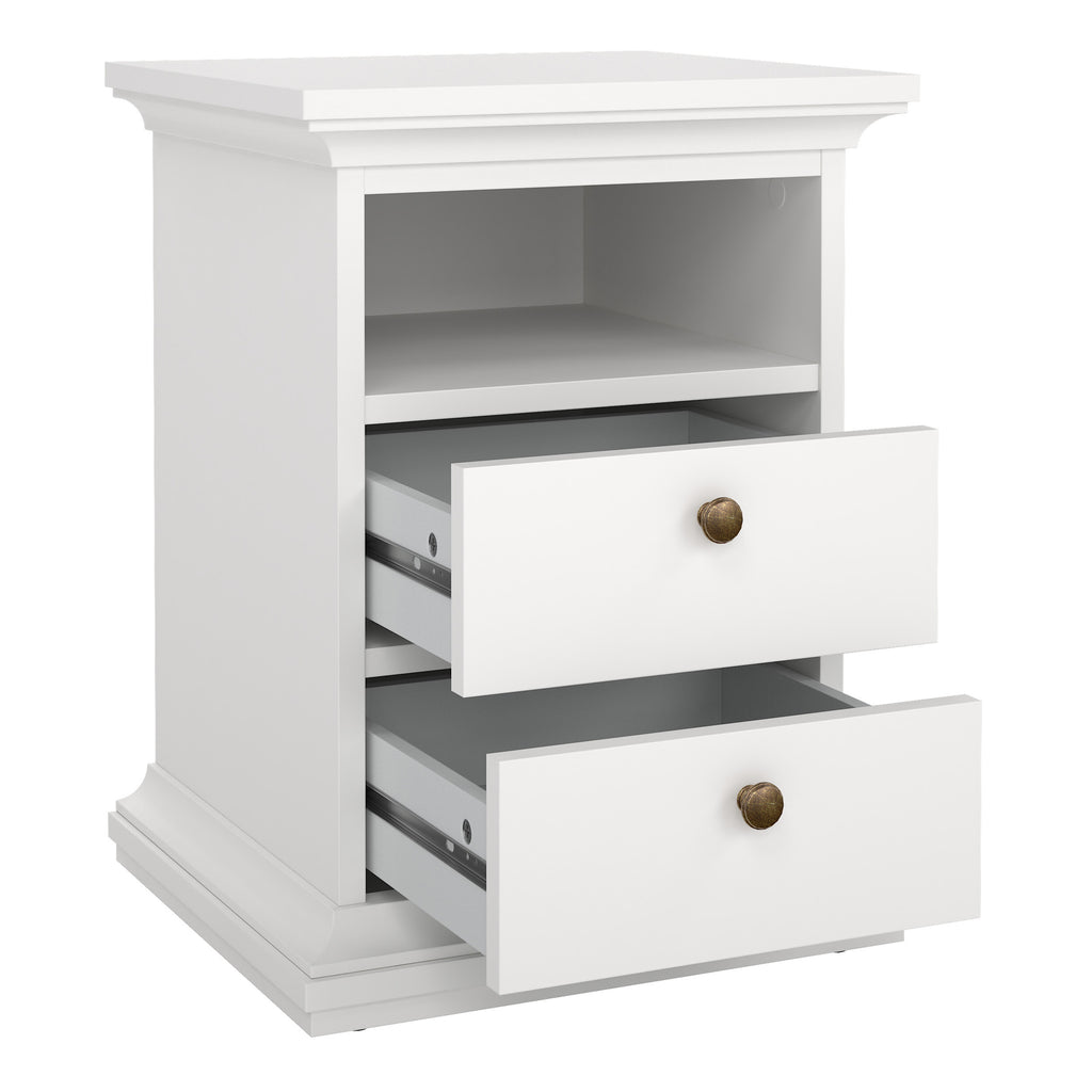 Primrose Bedside 2 Drawers in White