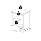 Primrose Bedside 2 Drawers in Matt Grey