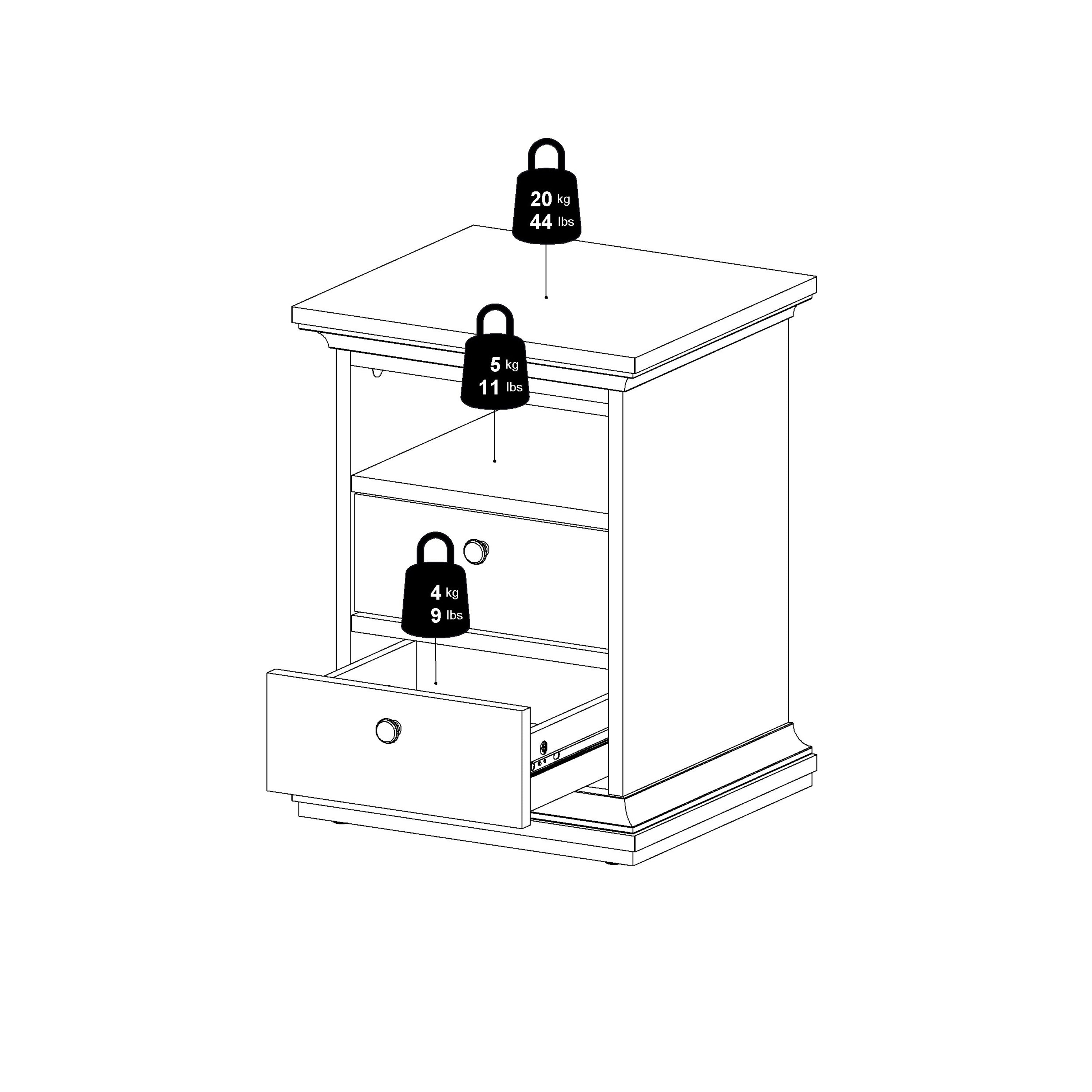Primrose Bedside 2 Drawers in Matt Grey