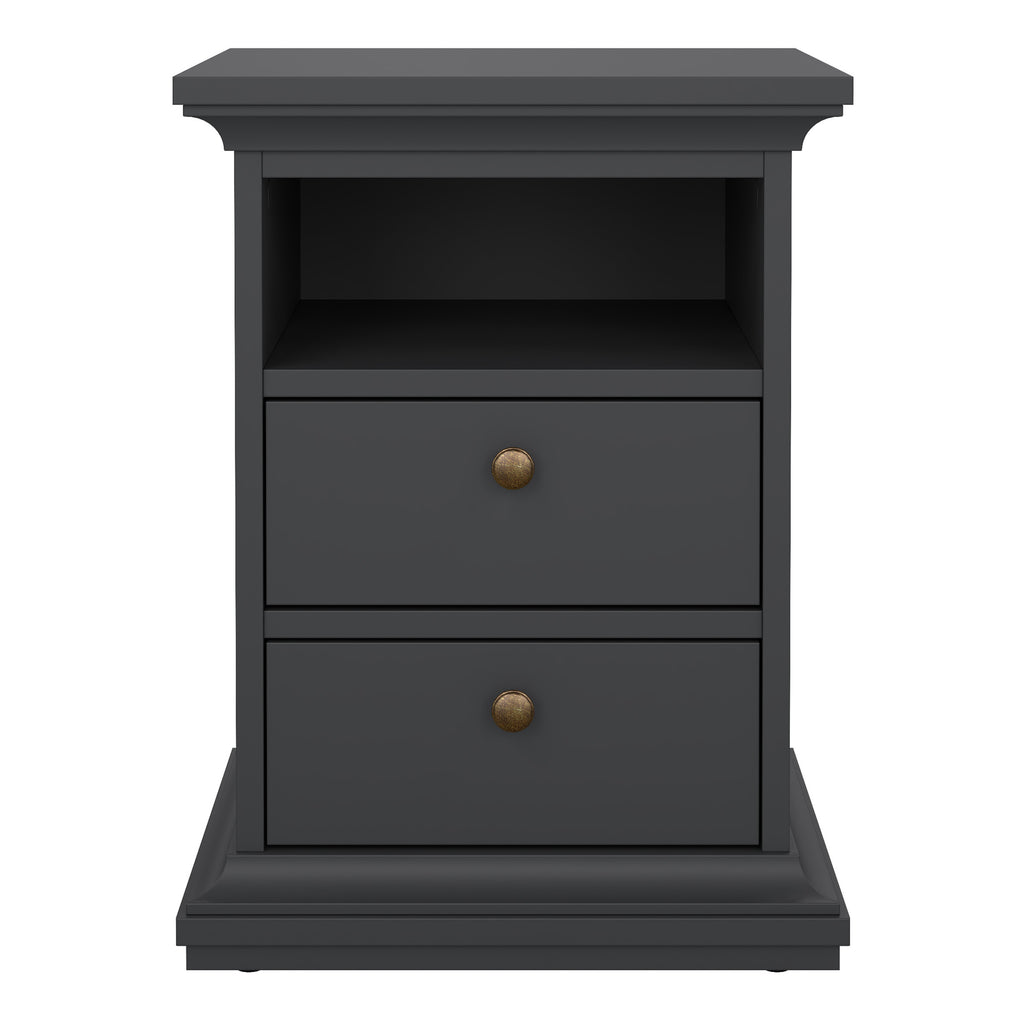 Primrose Bedside 2 Drawers in Matt Grey