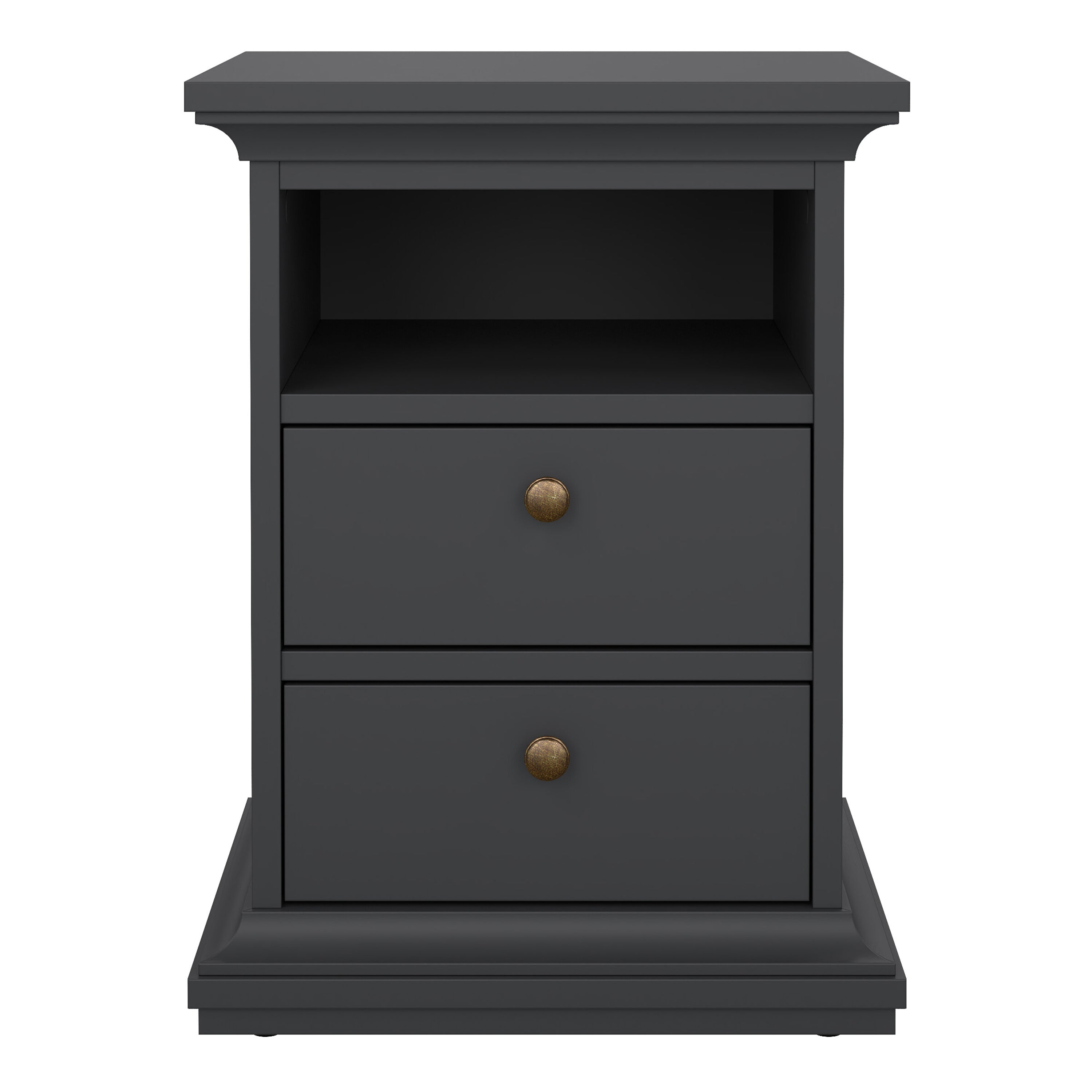 Primrose Bedside 2 Drawers in Matt Grey
