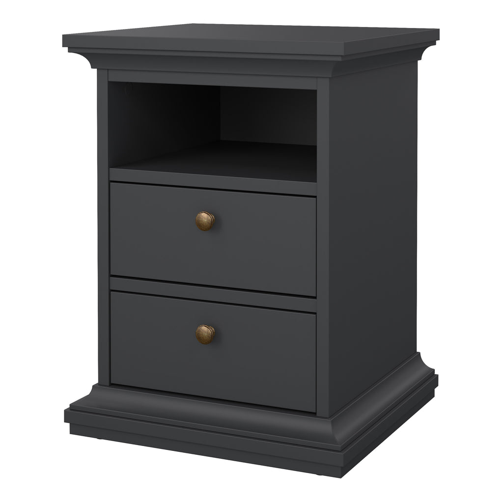 Primrose Bedside 2 Drawers in Matt Grey