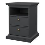 Primrose Bedside 2 Drawers in Matt Grey