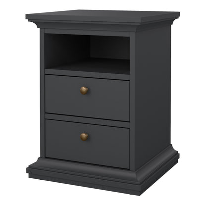 Primrose Bedside 2 Drawers in Matt Grey