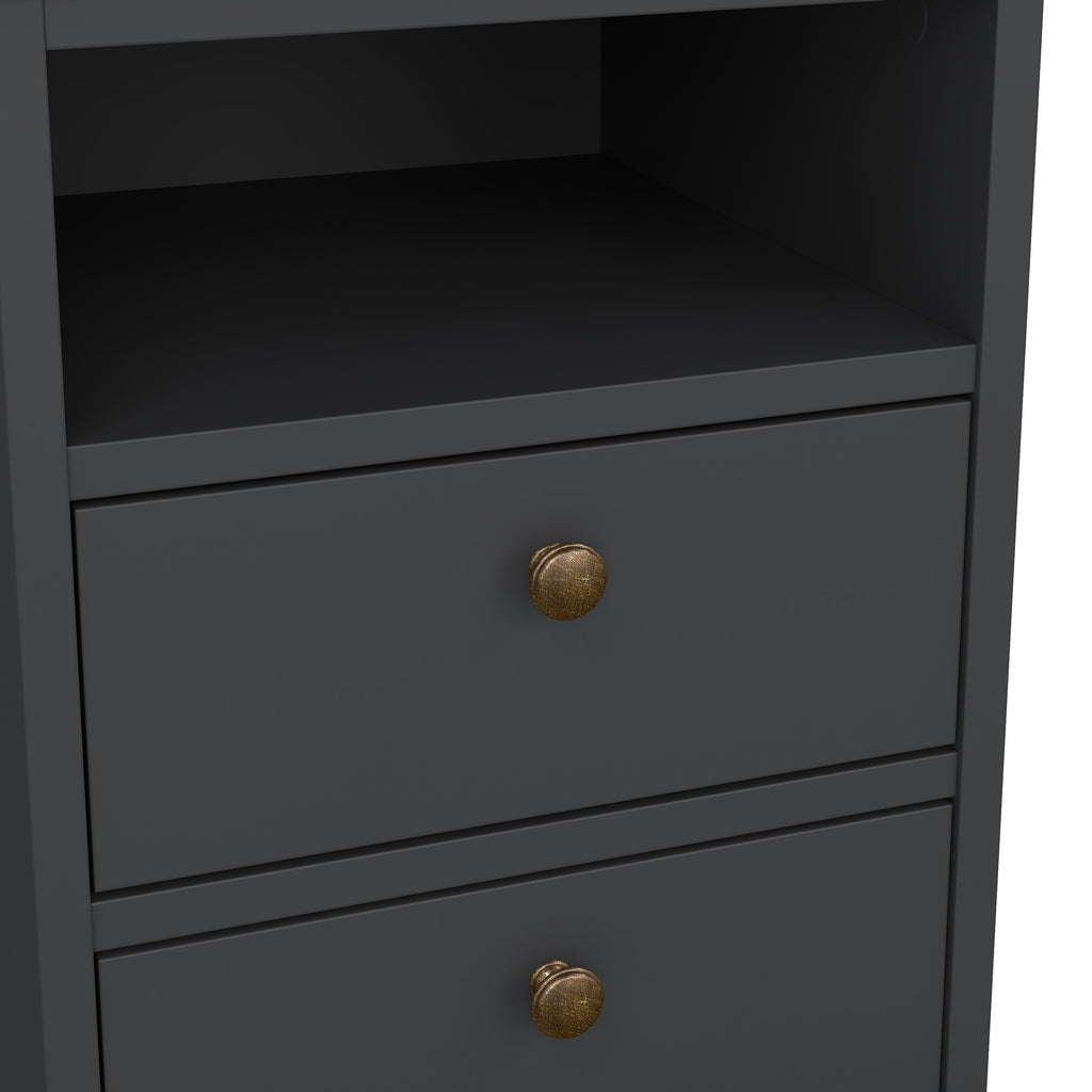 Primrose Bedside 2 Drawers in Matt Grey