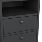 Primrose Bedside 2 Drawers in Matt Grey