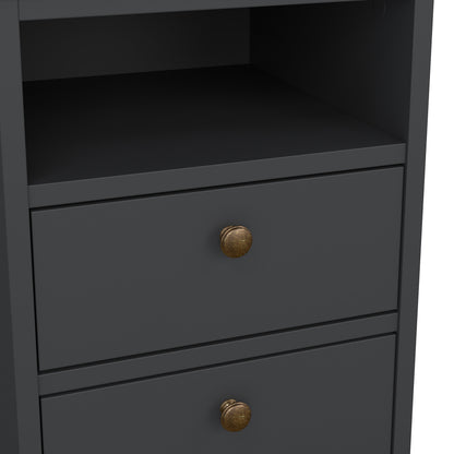 Primrose Bedside 2 Drawers in Matt Grey