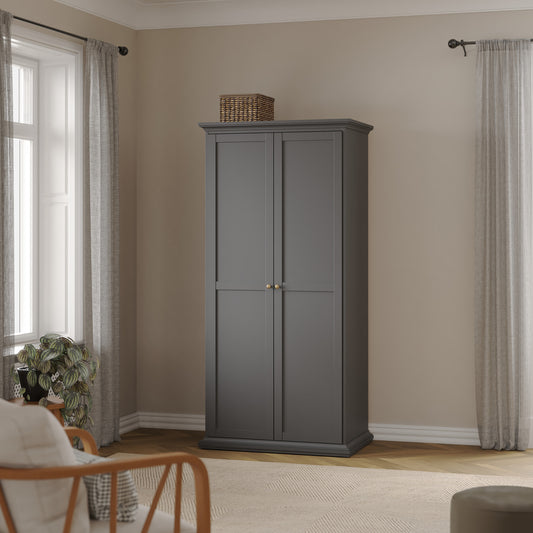 Primrose Wardrobe with 2 Doors in Matt Grey