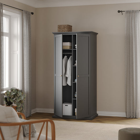 Primrose Wardrobe with 2 Doors in Matt Grey
