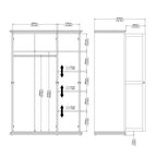 Primrose Wardrobe with 3 Doors in White
