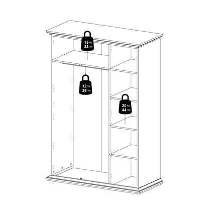 Primrose Wardrobe with 3 Doors in White