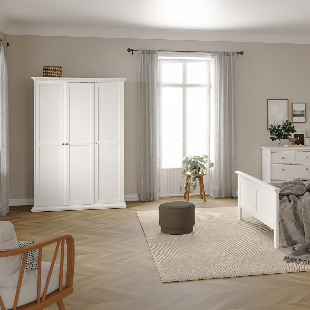 Primrose Wardrobe with 3 Doors in White