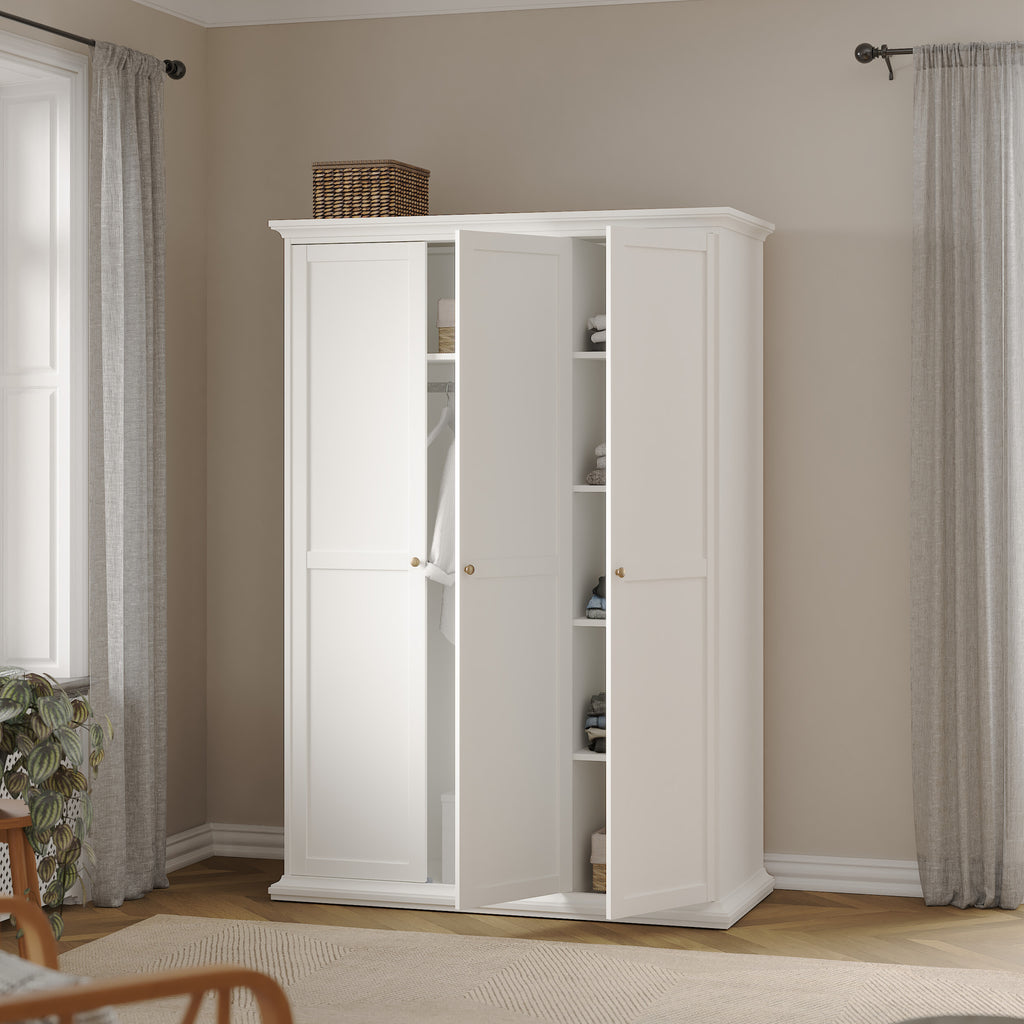 Primrose Wardrobe with 3 Doors in White