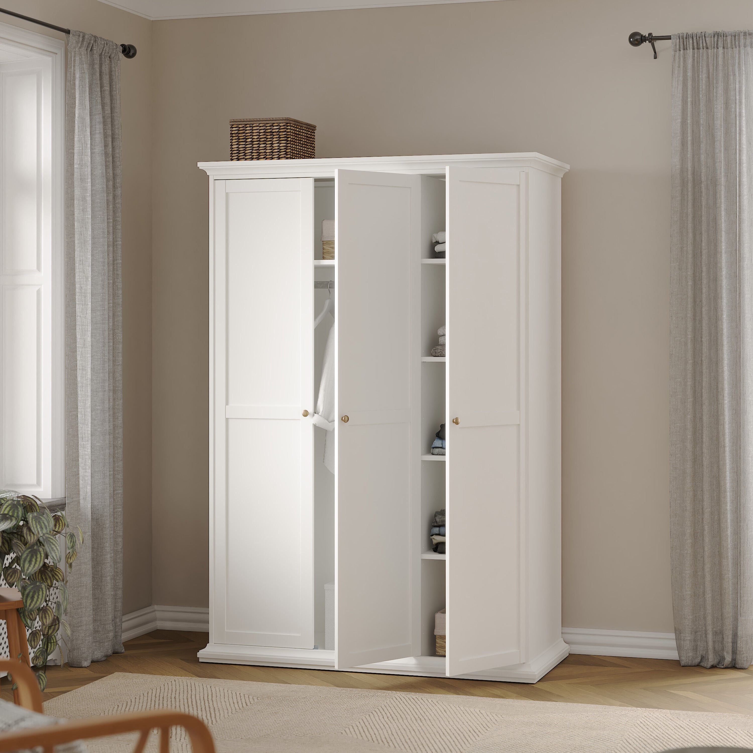 Primrose Wardrobe with 3 Doors in White