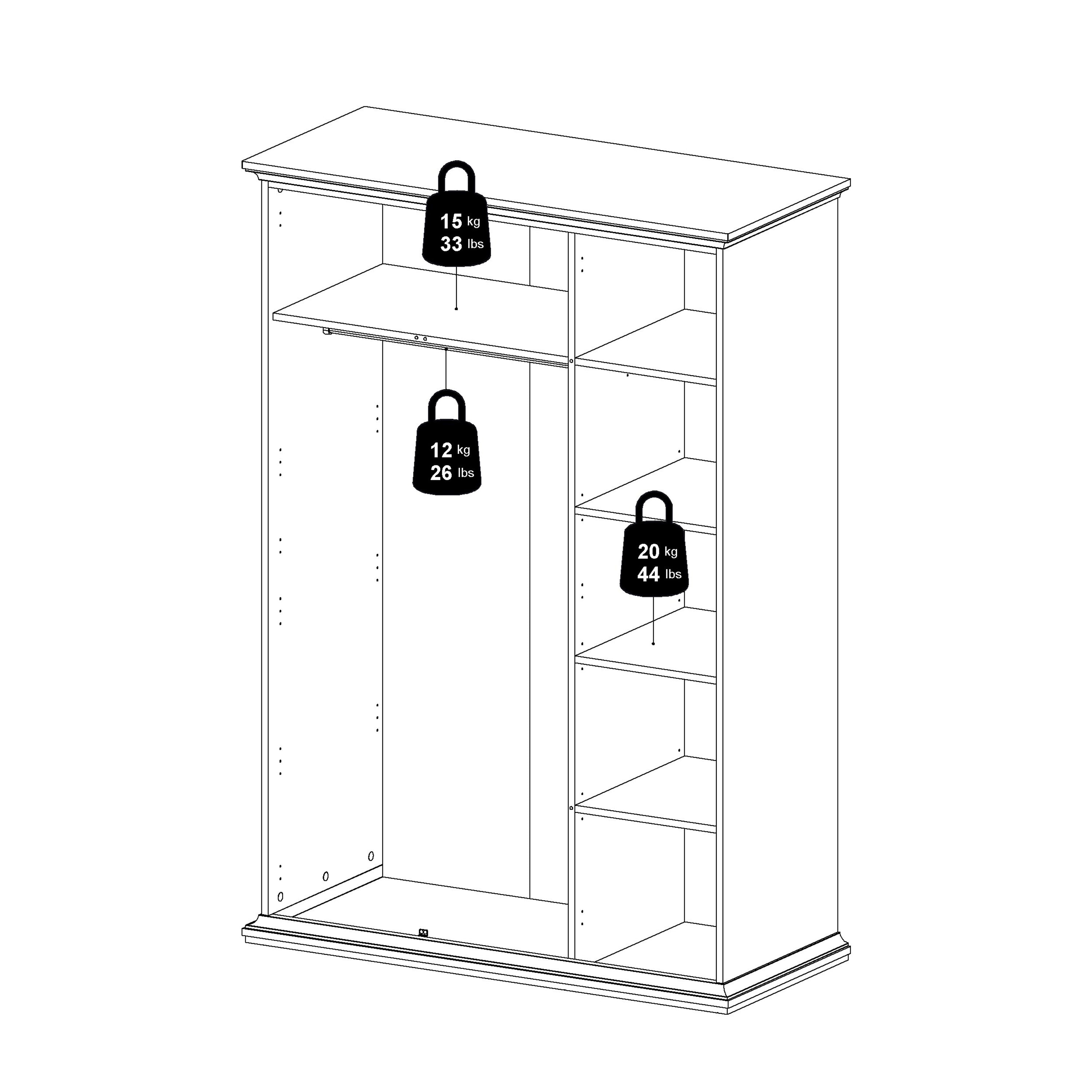 Primrose Wardrobe with 3 Doors in Matt Grey