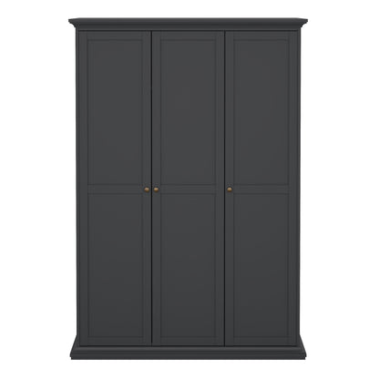 Primrose Wardrobe with 3 Doors in Matt Grey