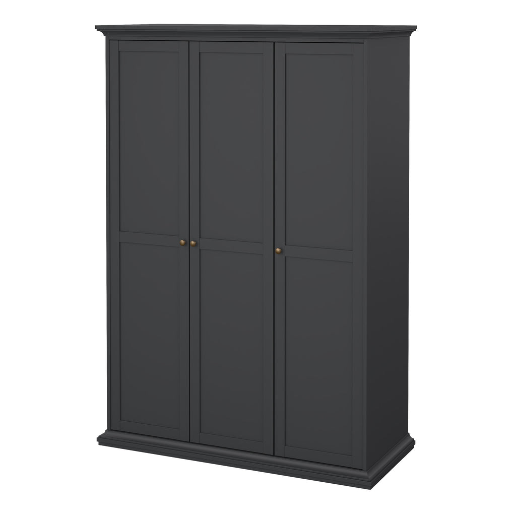 Primrose Wardrobe with 3 Doors in Matt Grey