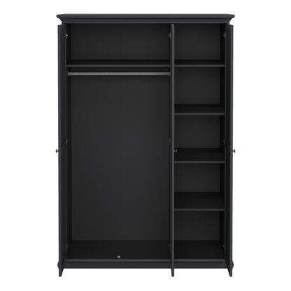 Primrose Wardrobe with 3 Doors in Matt Grey