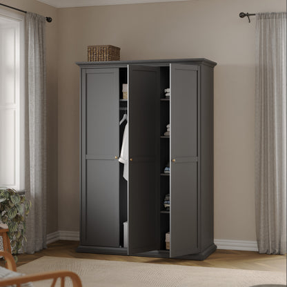 Primrose Wardrobe with 3 Doors in Matt Grey