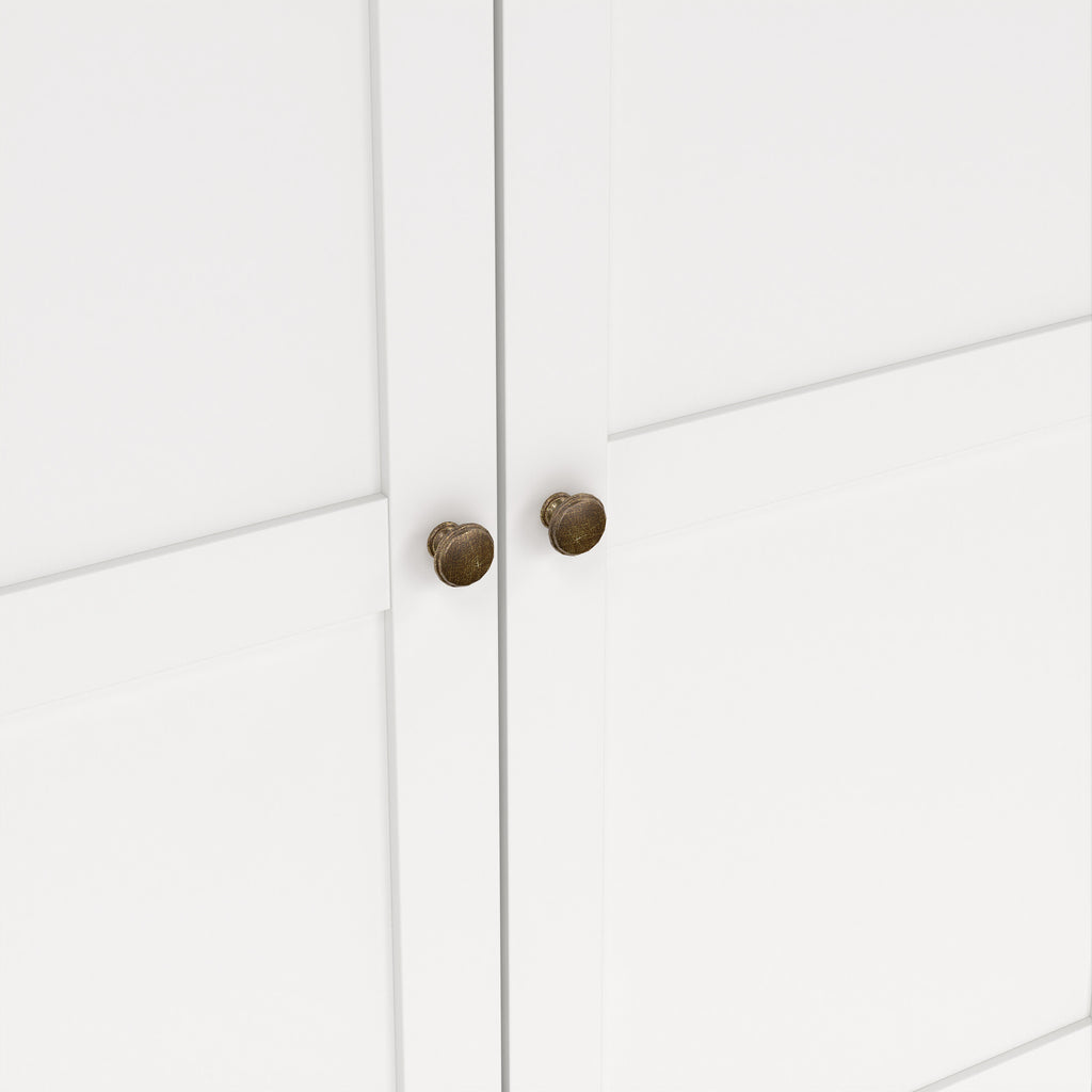 Primrose Wardrobe with 4 Doors and 2 Drawers in White