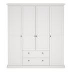 Primrose Wardrobe with 4 Doors and 2 Drawers in White