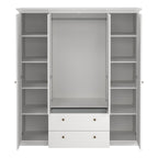 Primrose Wardrobe with 4 Doors and 2 Drawers in White