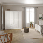 Primrose Wardrobe with 4 Doors and 2 Drawers in White