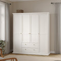 Primrose Wardrobe with 4 Doors and 2 Drawers in White
