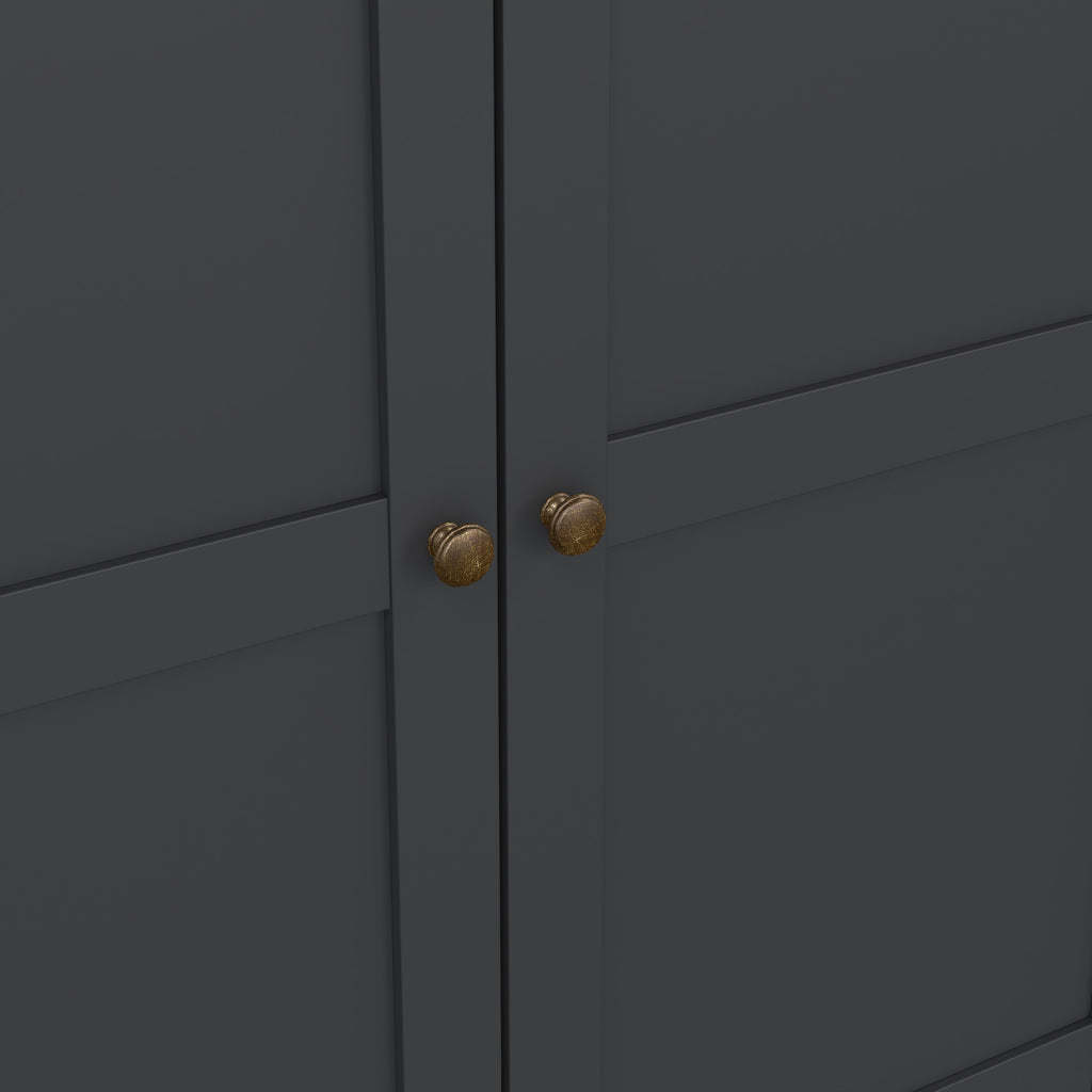 Primrose Wardrobe with 4 Doors and 2 Drawers in Matt Grey