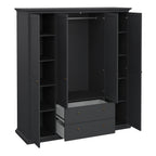 Primrose Wardrobe with 4 Doors and 2 Drawers in Matt Grey