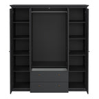 Primrose Wardrobe with 4 Doors and 2 Drawers in Matt Grey