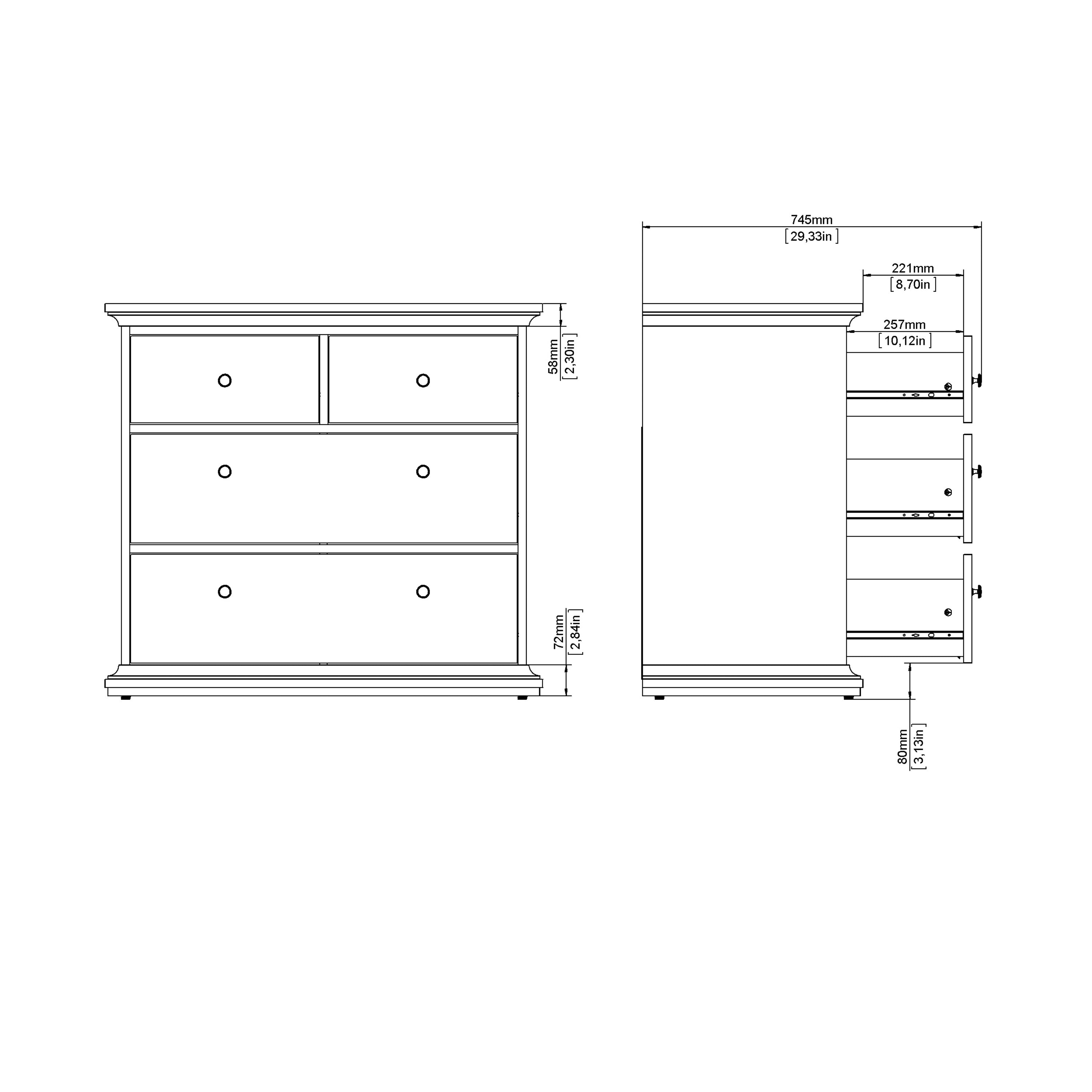 Primrose Chest of 4 Drawers in White