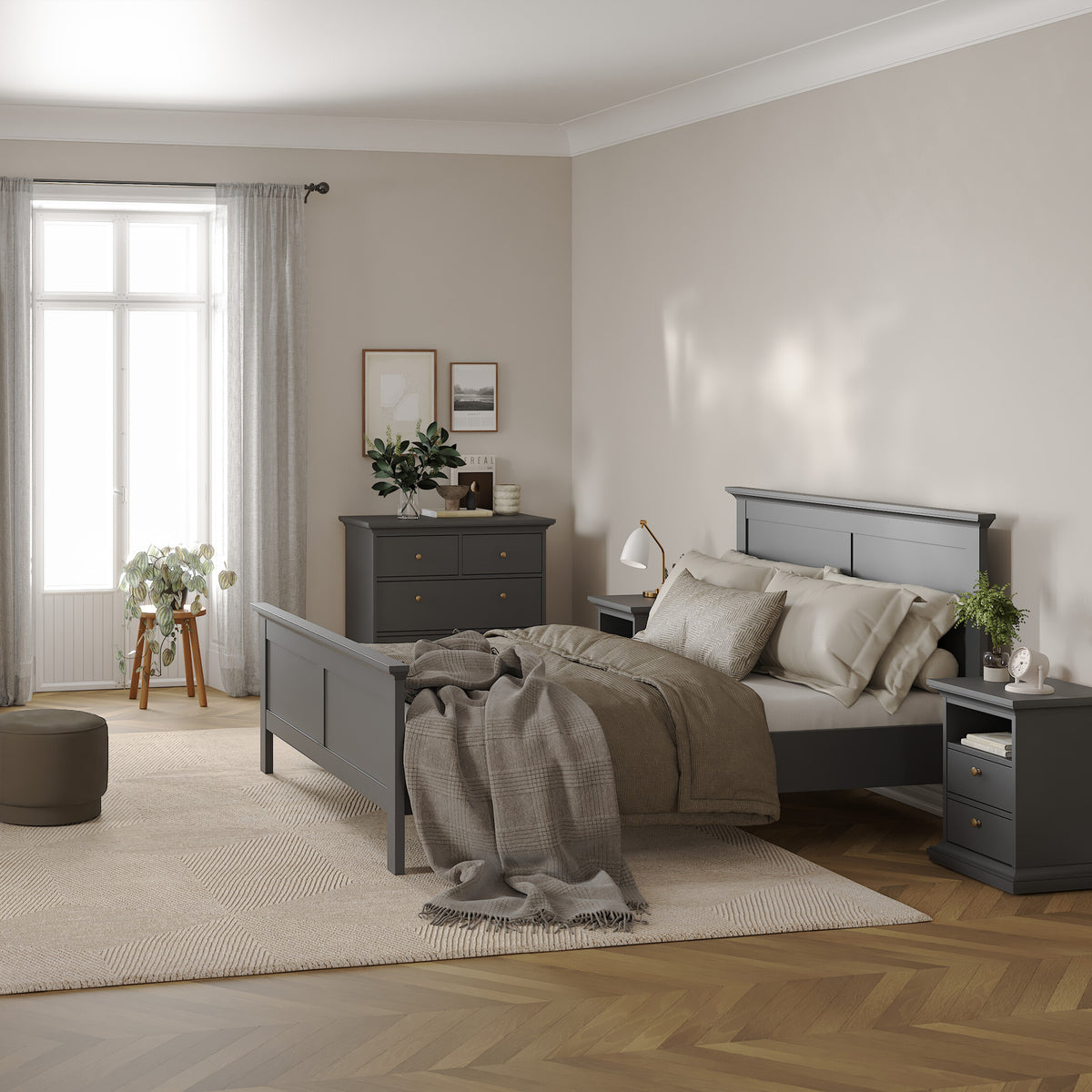 Primrose Chest of 4 Drawers in Matt Grey