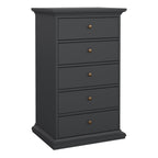 Primrose Chest 5 Drawers in Matt Grey
