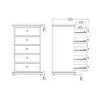 Primrose Chest 5 Drawers in Matt Grey