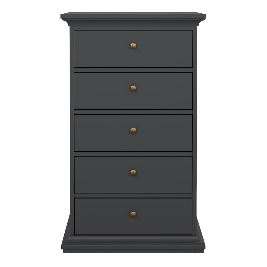 Primrose Chest 5 Drawers in Matt Grey
