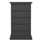 Primrose Chest 5 Drawers in Matt Grey