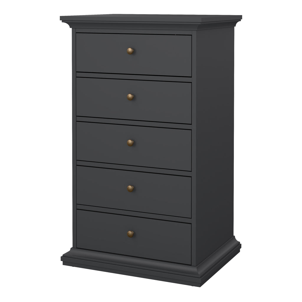 Primrose Chest 5 Drawers in Matt Grey