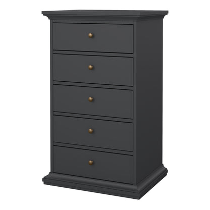 Primrose Chest 5 Drawers in Matt Grey
