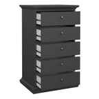 Primrose Chest 5 Drawers in Matt Grey