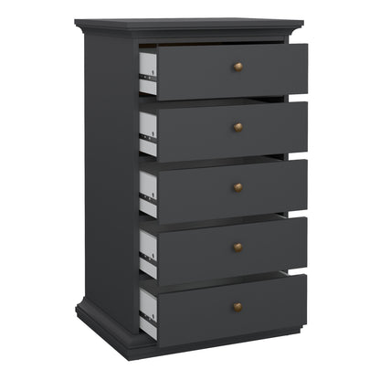 Primrose Chest 5 Drawers in Matt Grey