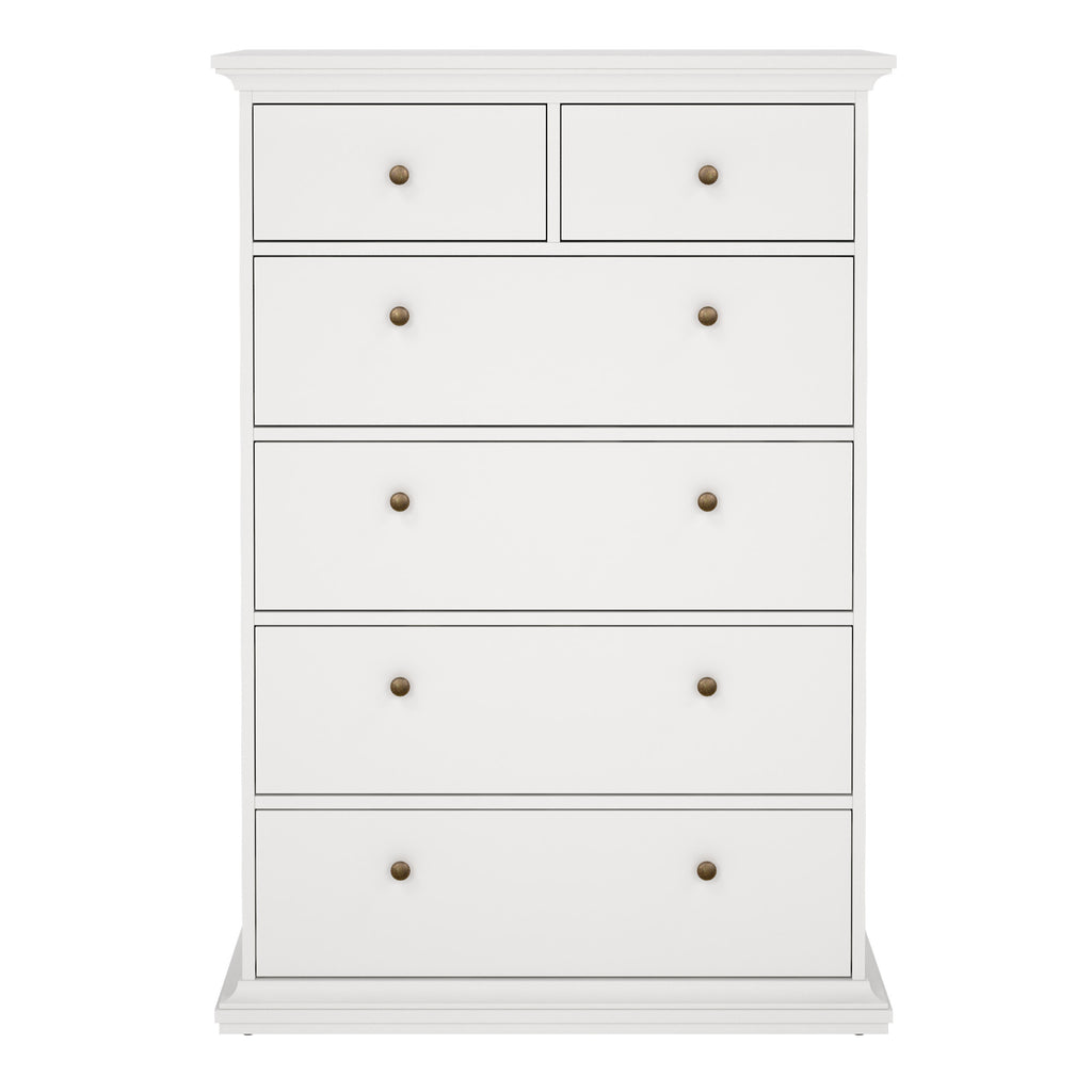 Primrose Chest of 6 Drawers in White