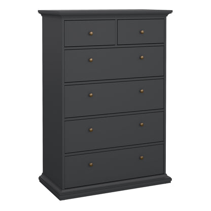 Primrose Chest of 6 Drawers in Matt Grey