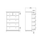 Primrose Chest of 6 Drawers in Matt Grey