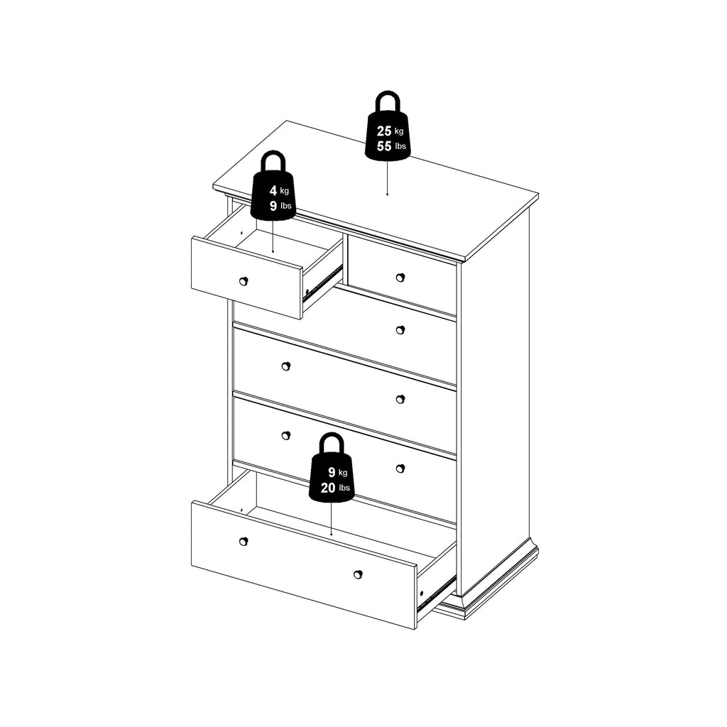 Primrose Chest of 6 Drawers in Matt Grey