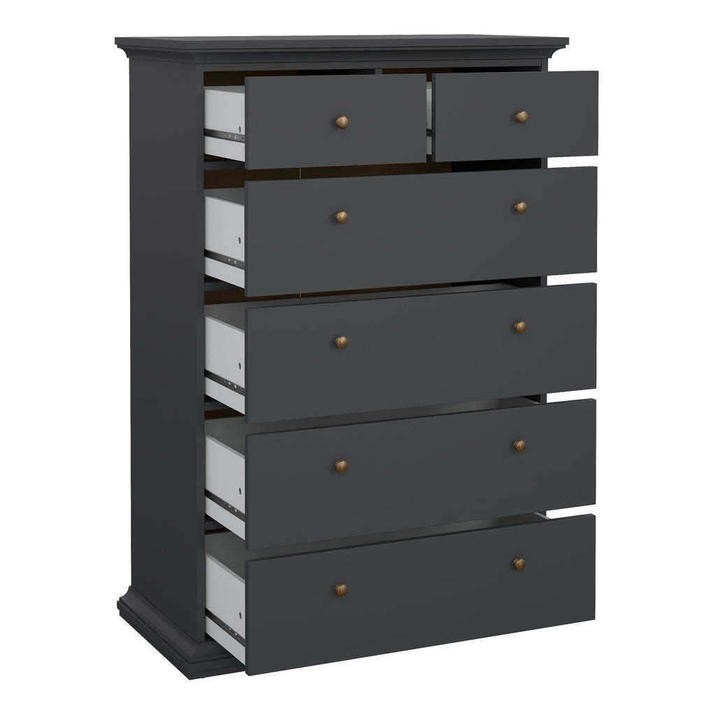 Primrose Chest of 6 Drawers in Matt Grey