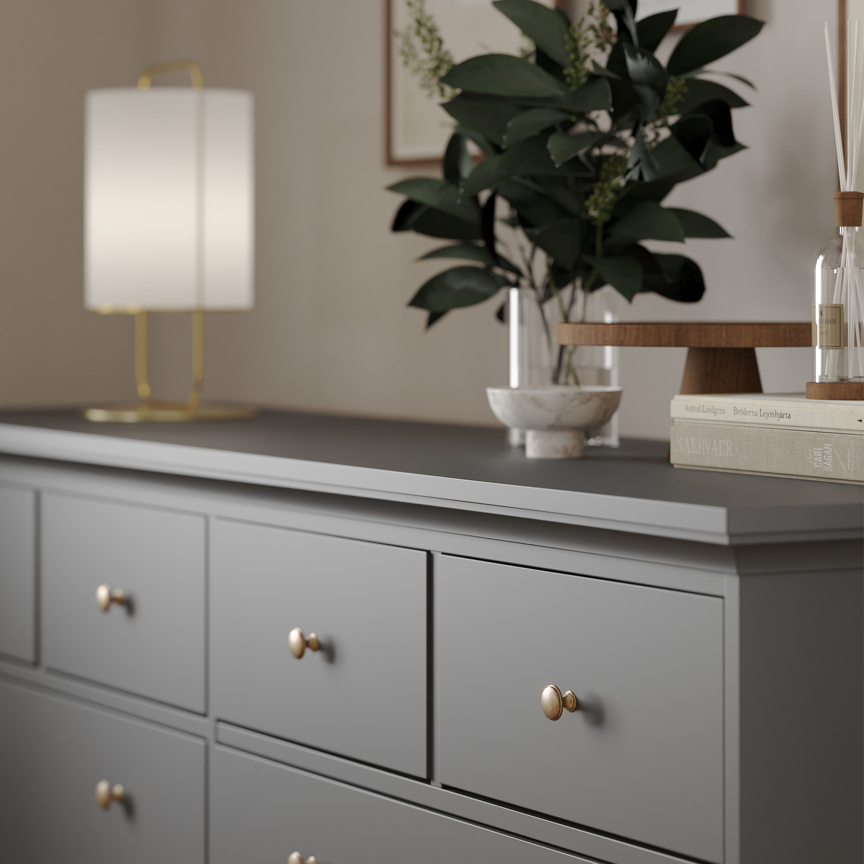 Primrose Chest of 8 Drawers in Matt Grey