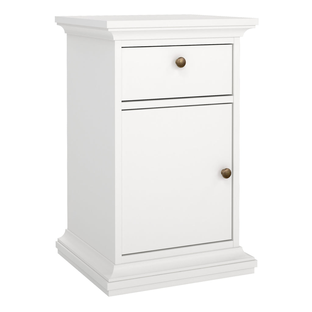 Primrose Bedside - 1 Door + 1 Drawer in White